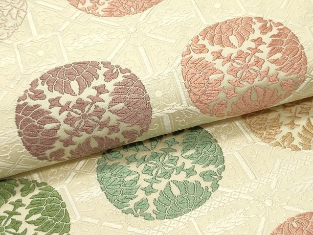 平和屋着物●六通柄袋帯　唐織　蜀江正倉院花文　正絹　逸品　DAAV9292ob