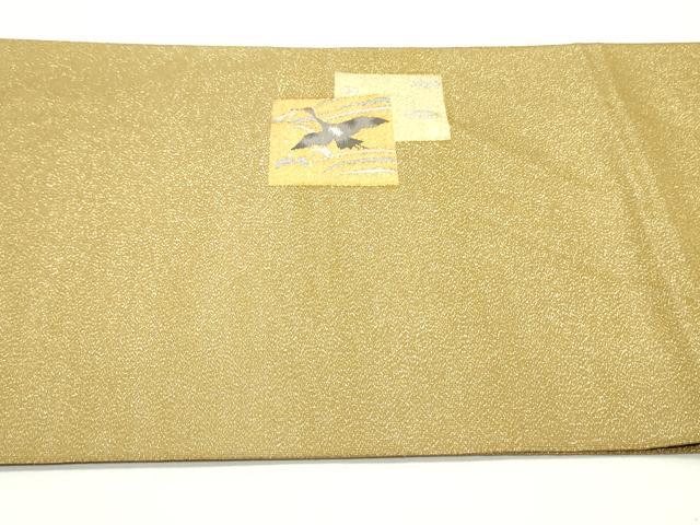 平和屋着物●本綴れ　太鼓柄袋帯　作家物　色紙重ね飛鶴梅松文　金銀糸　正絹　逸品　DAAV9310ob