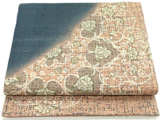 平和屋着物●太鼓柄袋帯 生紬 道長正倉院花文 正絹 逸品 DAAV9332ob