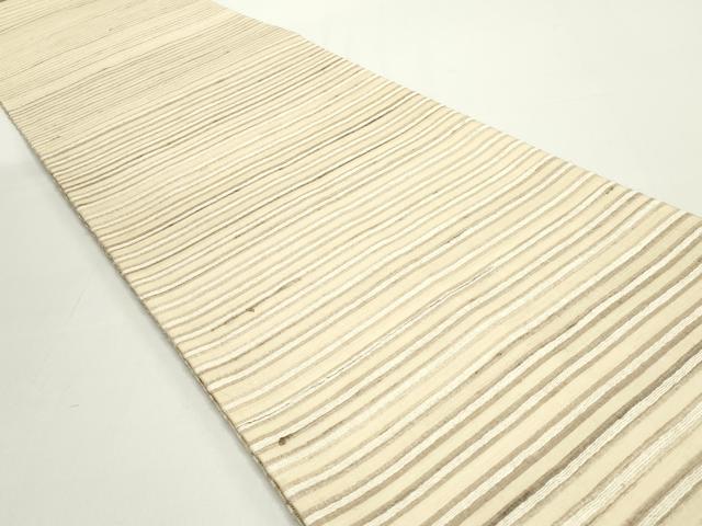 平和屋着物●インド・アッサム　野蚕糸　手織　ムガシルク　両面　全通柄袋帯　横段文　正絹　逸品　DAAV9335ob