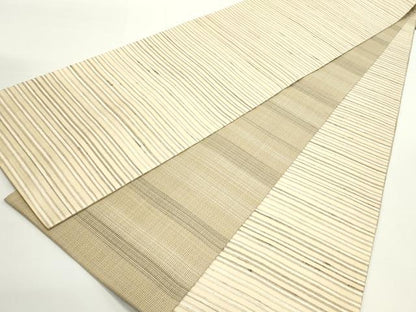 平和屋着物●インド・アッサム　野蚕糸　手織　ムガシルク　両面　全通柄袋帯　横段文　正絹　逸品　DAAV9335ob