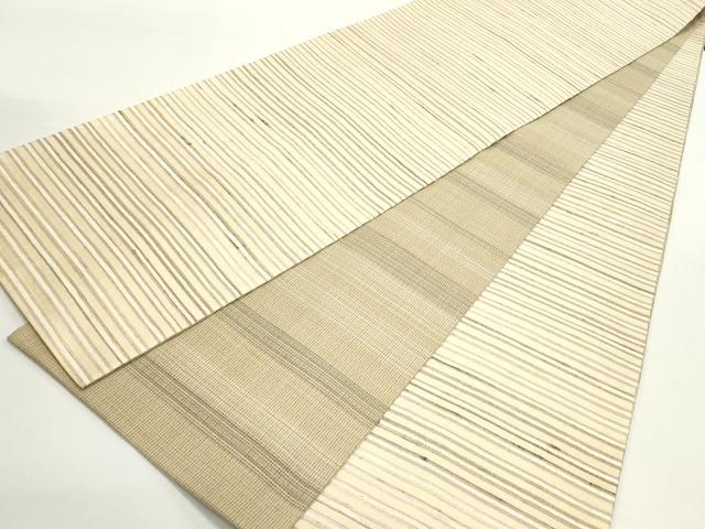 平和屋着物●インド・アッサム　野蚕糸　手織　ムガシルク　両面　全通柄袋帯　横段文　正絹　逸品　DAAV9335ob