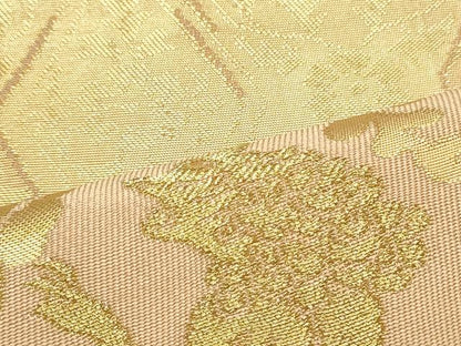 平和屋着物●西陣の名門 本家加納 六通柄袋帯 翁 道長鳥獣更紗花唐草文 金糸 正絹 逸品 DAAV9376ob