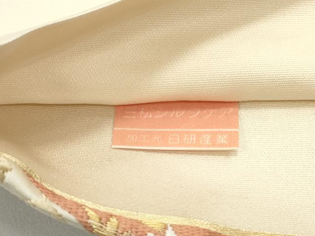 平和屋着物●六通柄袋帯 唐織 鬘帯吉祥花鳥文 金糸 正絹 逸品 DAAV9383ob