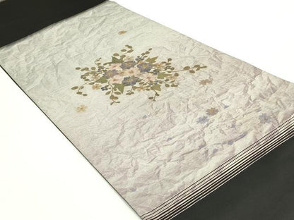 平和屋着物●太鼓柄袋帯 押し花 草花文 正絹 逸品 DAAV9394ob