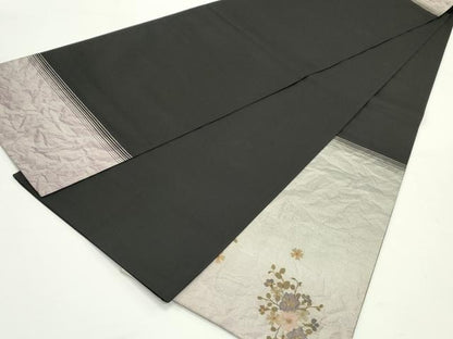 平和屋着物●太鼓柄袋帯 押し花 草花文 正絹 逸品 DAAV9394ob