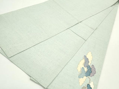 平和屋着物●太鼓柄袋帯 紬地 流水風景花松文 金彩 正絹 逸品 DAAV9402ob
