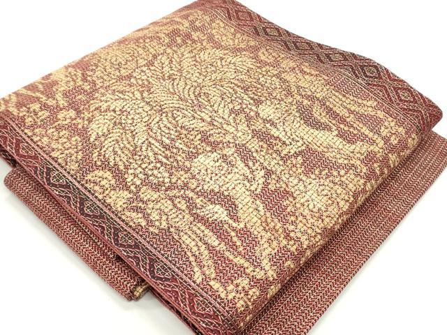 平和屋着物●つけ帯 狩猟草花文 金糸 正絹 逸品 DAAV9429ob