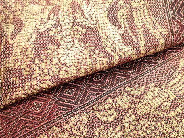平和屋着物●つけ帯 狩猟草花文 金糸 正絹 逸品 DAAV9429ob