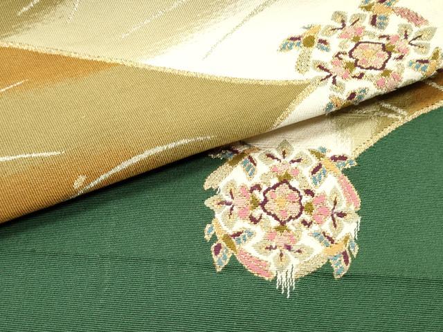 平和屋着物●爪掻き本綴れ 八寸名古屋帯 正倉院花鳥芝文 金糸 正絹 逸品 DAAV9446ob