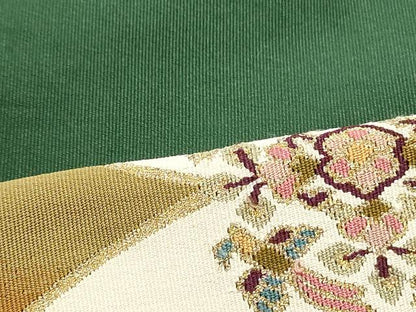 平和屋着物●爪掻き本綴れ 八寸名古屋帯 正倉院花鳥芝文 金糸 正絹 逸品 DAAV9446ob