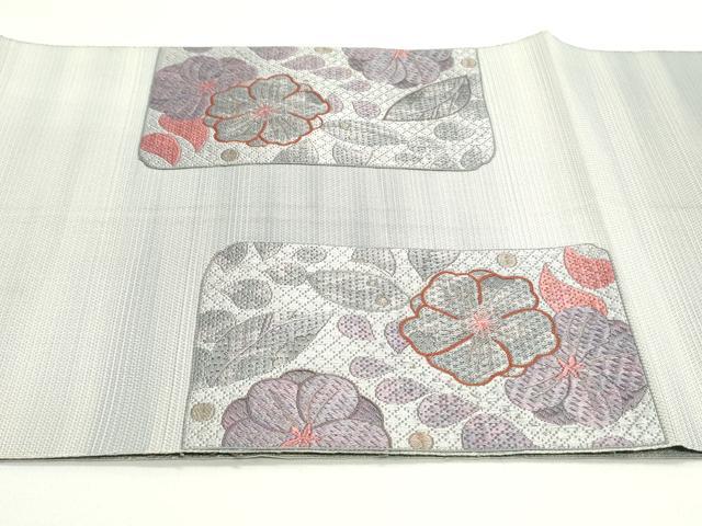 平和屋着物●八寸名古屋帯 総刺繍 辻が花 正絹 逸品 DAAV9460ob