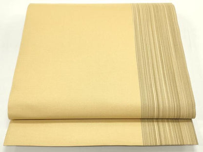 平和屋着物●全通柄袋帯 間道 萱草色 正絹 逸品 DAAV9463ob