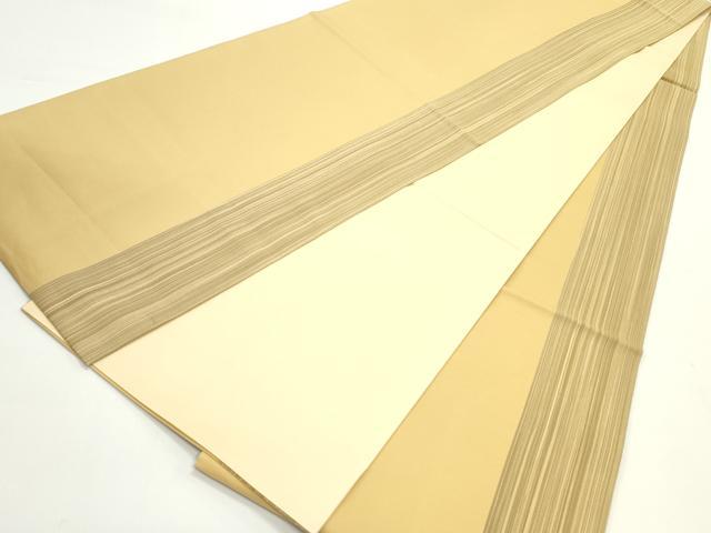 平和屋着物●全通柄袋帯 間道 萱草色 正絹 逸品 DAAV9463ob