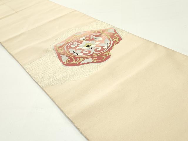 平和屋着物●爪掻き本綴れ 八寸名古屋帯 道長正倉院更紗花文 金糸 正絹 逸品 DAAV9511ob