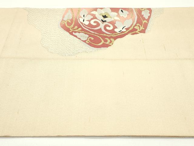 平和屋着物●爪掻き本綴れ 八寸名古屋帯 道長正倉院更紗花文 金糸 正絹 逸品 DAAV9511ob