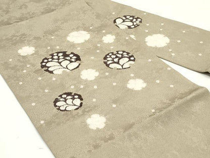 平和屋着物●九寸名古屋帯　絞り　雪輪花文　正絹　逸品　未使用　DAAV9518ob