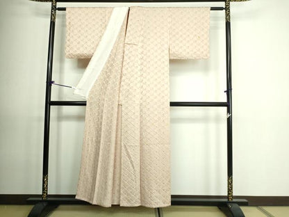 平和屋着物▽上質な小紋 単衣 総絞り 菱文 正絹 逸品 DAAV9521sf