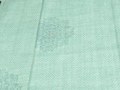 平和屋着物▽本場結城紬 単衣 100亀甲 正倉院花文 正絹 逸品 DAAV9522sf