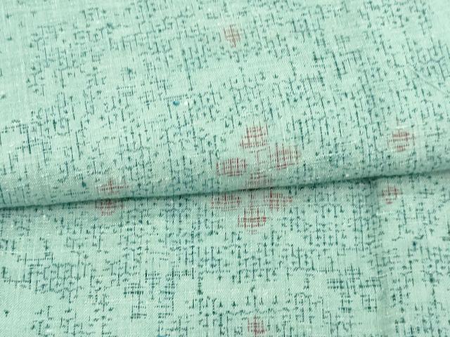 平和屋着物▽本場結城紬 単衣 100亀甲 正倉院花文 正絹 逸品 DAAV9522sf