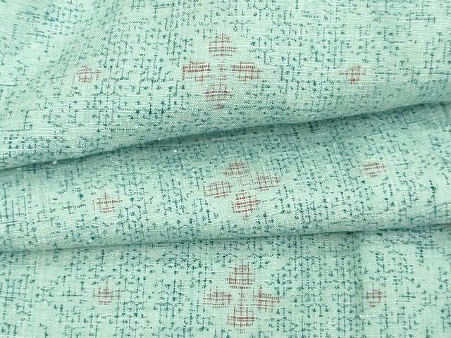 平和屋着物▽本場結城紬 単衣 100亀甲 正倉院花文 正絹 逸品 DAAV9522sf