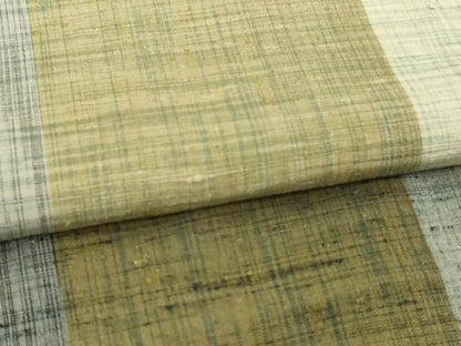 平和屋着物▽上質な紬 単衣 格子 正絹 逸品 DAAV9523sf