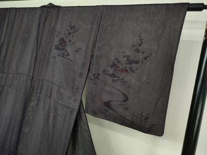 平和屋着物▽訪問着 単衣 無双 紗袷 紗×絽 草花文 正絹 逸品 DAAV9524sf