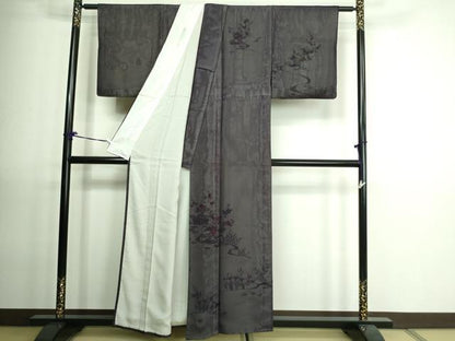 平和屋着物▽訪問着 単衣 無双 紗袷 紗×絽 草花文 正絹 逸品 DAAV9524sf