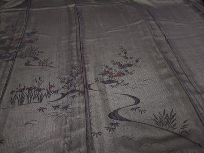 平和屋着物▽訪問着 単衣 無双 紗袷 紗×絽 草花文 正絹 逸品 DAAV9524sf