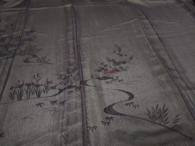 平和屋着物▽訪問着 単衣 無双 紗袷 紗×絽 草花文 正絹 逸品 DAAV9524sf