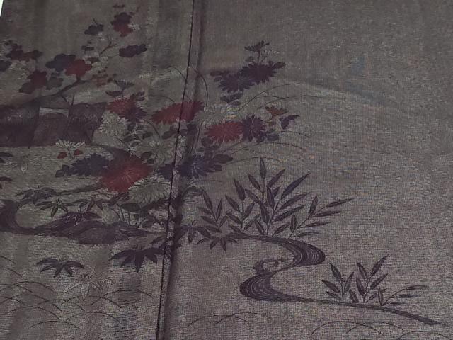 平和屋着物▽訪問着 単衣 無双 紗袷 紗×絽 草花文 正絹 逸品 DAAV9524sf