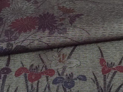 平和屋着物▽訪問着 単衣 無双 紗袷 紗×絽 草花文 正絹 逸品 DAAV9524sf