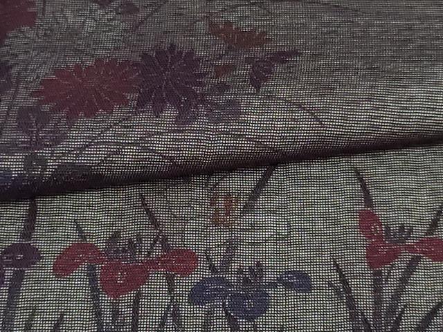 平和屋着物▽訪問着 単衣 無双 紗袷 紗×絽 草花文 正絹 逸品 DAAV9524sf