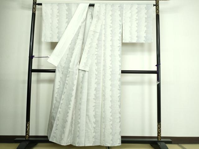 平和屋着物▽本場大島紬 白大島 単衣 9マルキ 変わり間道 正絹 逸品 DAAV9527sf