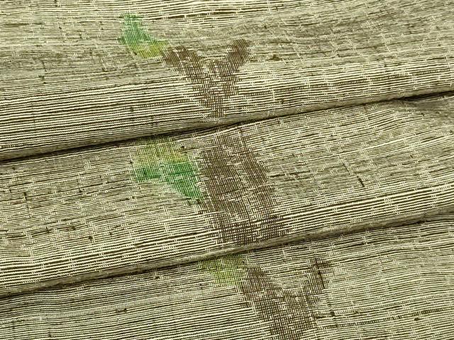 平和屋着物▽上質な紬 単衣 舞葉文 正絹 逸品 DAAV9528sf