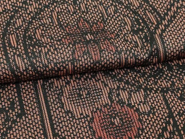 平和屋着物▽上質な紬　単衣　草花文　正絹　逸品　DAAV9532sf