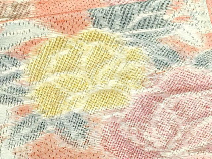 平和屋着物▽上質な紬 単衣 薔薇 正絹 逸品 DAAV9533sf