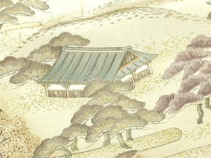 平和屋着物▽訪問着 単衣 作家物 人物風景文 暈し染め 金彩 正絹 逸品 DAAV9537sf
