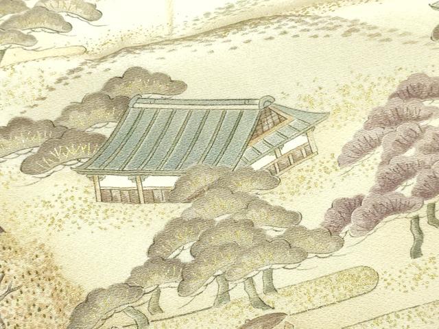 平和屋着物▽訪問着 単衣 作家物 人物風景文 暈し染め 金彩 正絹 逸品 DAAV9537sf
