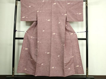 平和屋着物▽上質な紬 単衣 舞花文 正絹 逸品 未使用 DAAV9538sf