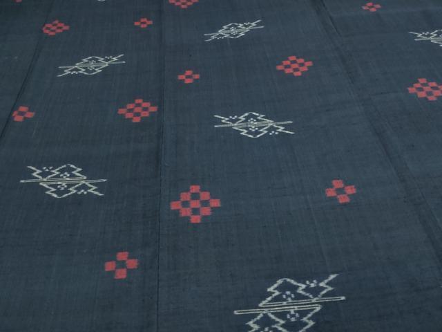 平和屋着物▽上質な紬 単衣 松皮菱文 正絹 逸品 DAAV9540sf