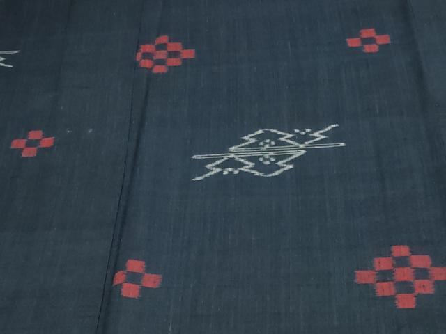 平和屋着物▽上質な紬 単衣 松皮菱文 正絹 逸品 DAAV9540sf