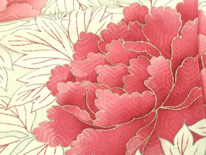 平和屋着物▽豪華振袖　単衣　草花文　金銀彩　正絹　逸品　DAAV9542sf