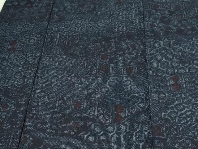 平和屋着物▽結城紬 単衣 草花文 正絹 逸品 DAAV9546sf