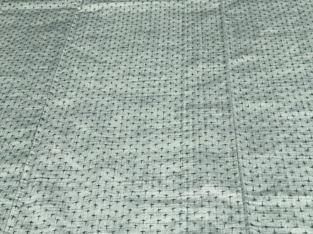 平和屋着物▽上質な紬 単衣 十字絣 正絹 逸品 未使用 DAAV9547sf