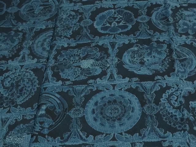 平和屋着物▽上質な紬 単衣 花鳥唐草文 正絹 逸品 未使用 DAAV9561sf
