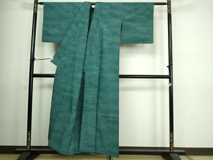 平和屋着物▽上質な紬 単衣 霞文 正絹 逸品 DAAV9563sf