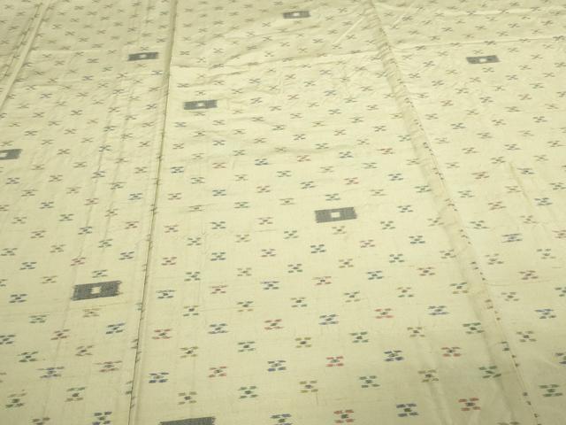 平和屋着物▽上質な紬 単衣 吉祥花文 正絹 逸品 DAAV9564sf