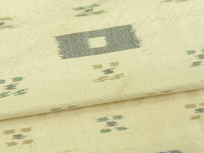 平和屋着物▽上質な紬 単衣 吉祥花文 正絹 逸品 DAAV9564sf