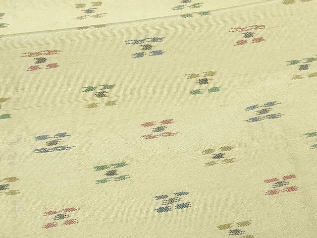 平和屋着物▽上質な紬 単衣 吉祥花文 正絹 逸品 DAAV9564sf